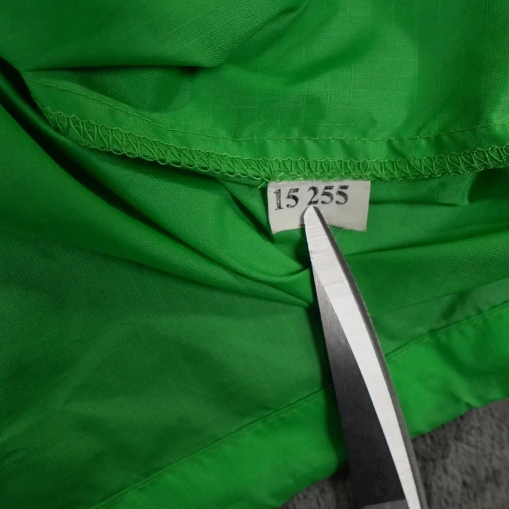 Helly Hansen Anorak Windbreaker Jacket Men L Neon Green Hooded Half‎ Zip Ripstop